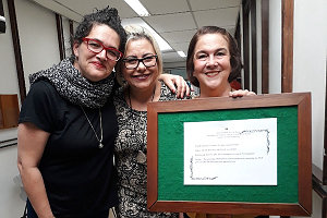 Profa. Lurdes Jorge, Profa. Mária Oliveira e Profa. Maria Clara Paixão